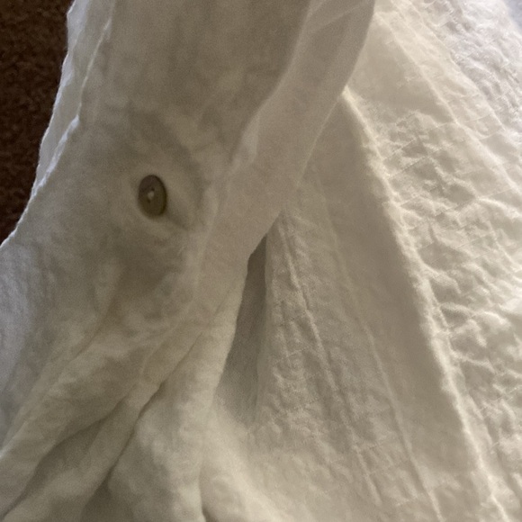 Jane & Delancey white button down rayon/spandex blend tunic blouse. - Picture 6 of 7